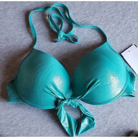 SAPPH TEAL SHIMMERY BIKINI SET NWT SIZE EURO M - Picture 4 of 10